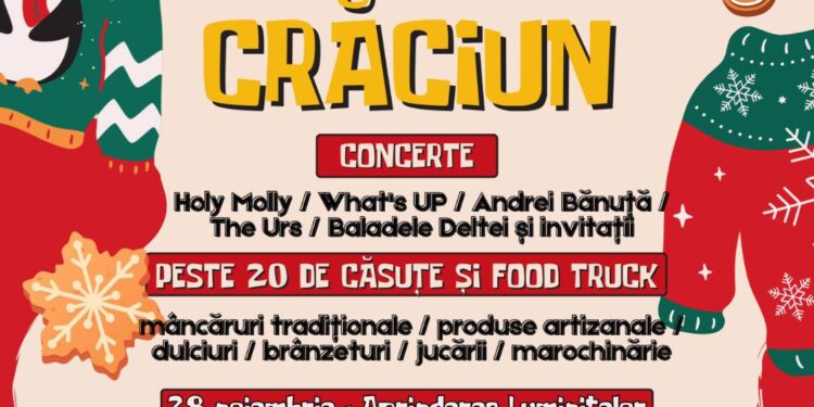Vineri seara se inaugurează Târgul de Crăciun și se aprind luminițele în centrul orașului