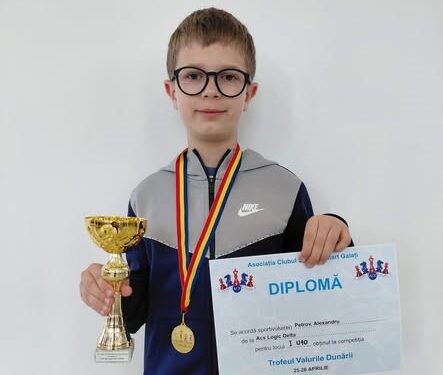 Șahistul tulcean Alexandru Petrov (U10) a făcut valuri la „Trofeul Valurile Dunării”-Galați