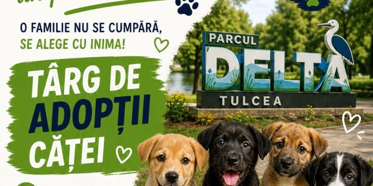 Sâmbătă, Târgul de Adopții căței, în parcul din fața Hotelului Delta