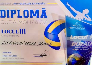 „A.C.S. Volei Delta Tulcea” (old boys) pe podium la Cupa Mousaios – Sărata Monteoru 2025
