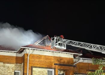 Foc la o pensiune din Mahmudia