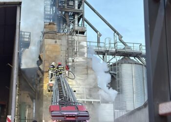 Incendiu cu noaptea-n cap la un uscător de cereale din Enisala