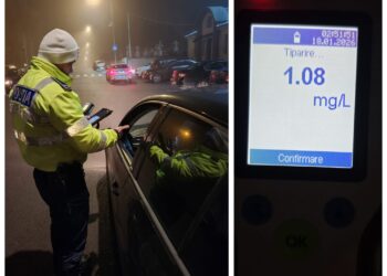 Beat la volan noaptea prin sat