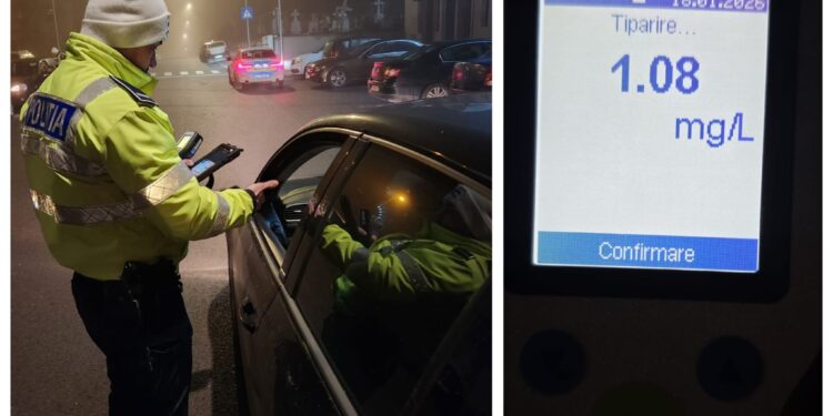 Beat la volan noaptea prin sat