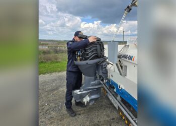 Motor de barcă furat din Norvegia, găsit la Tulcea
