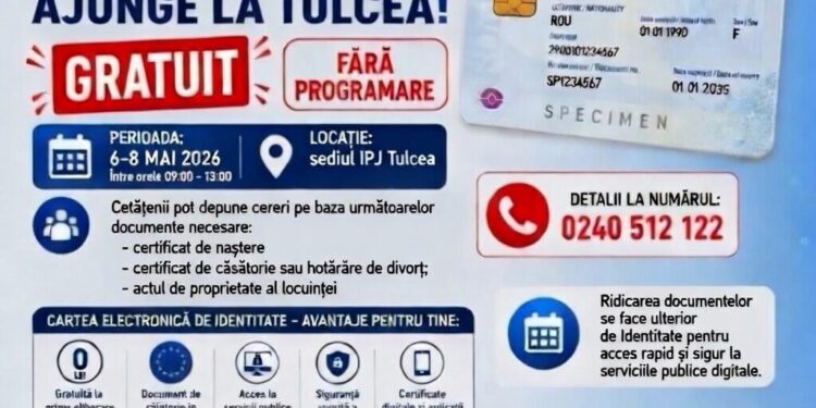 Caravana pentru emiterea Cărții Electronice de Identitate (C.E.I.) ajunge la Tulcea