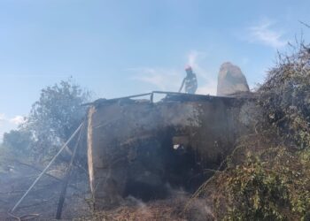 Incendiu la iarba din curte și o casă din Zebil
