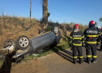 Încă o mașină s-a răsturnat pe drumul Tulcea- Agighiol