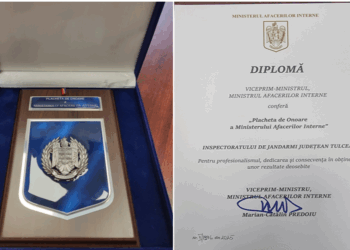 Jandarmeria Tulcea a primit Placheta de Onoare a M.A.I