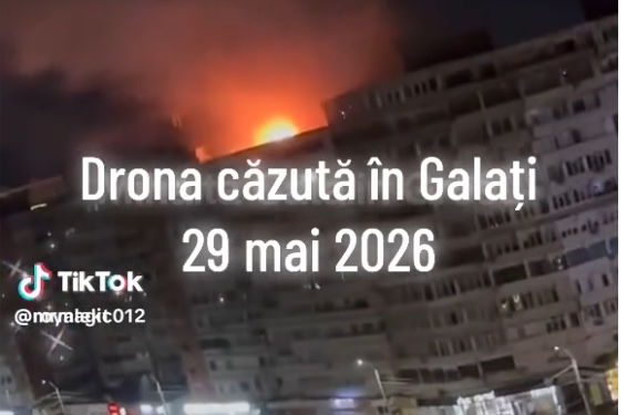 Panică astă noapte în Galați/ O dronă rusească a căzut pe acoperișul unui bloc