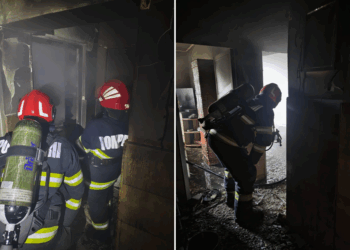 Incendiu la un bloc din Niculițel