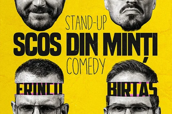 „Scos din minți” la Tulcea/ Stand-up comedy cu umoriști cunoscuți la Teatrul Jean Bart 