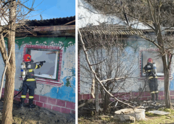 Casă din Ostrov incendiată. Focul a pornit de la un scurtcircuit
