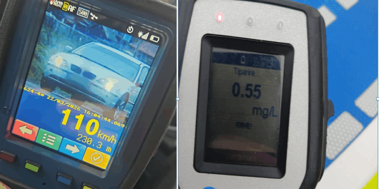 Pericol public/ Cu 110 km/h prin Baia și băut la volan